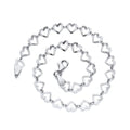 STERLING SILVER DIAMOND CUT HEART ANKLET