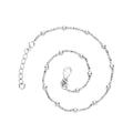 STERLING SILVER BEADED TWISTED BOX ANKLET
