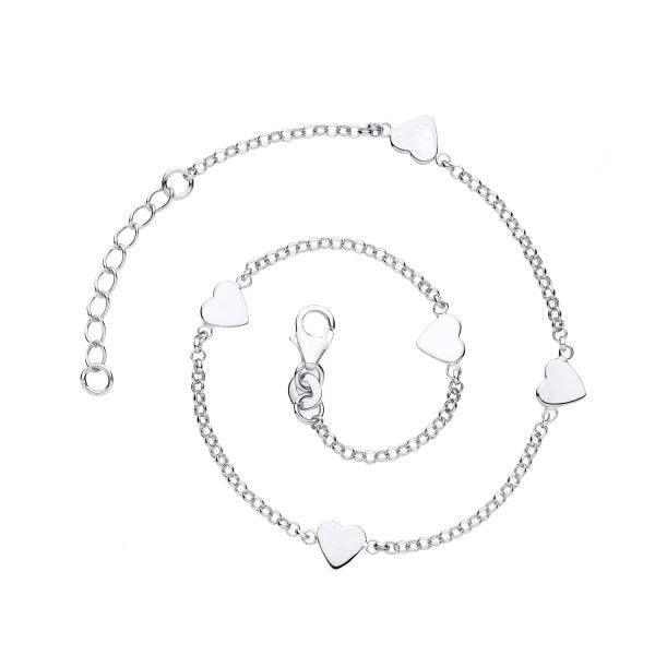 STERLING SILVER HEART ANKLET