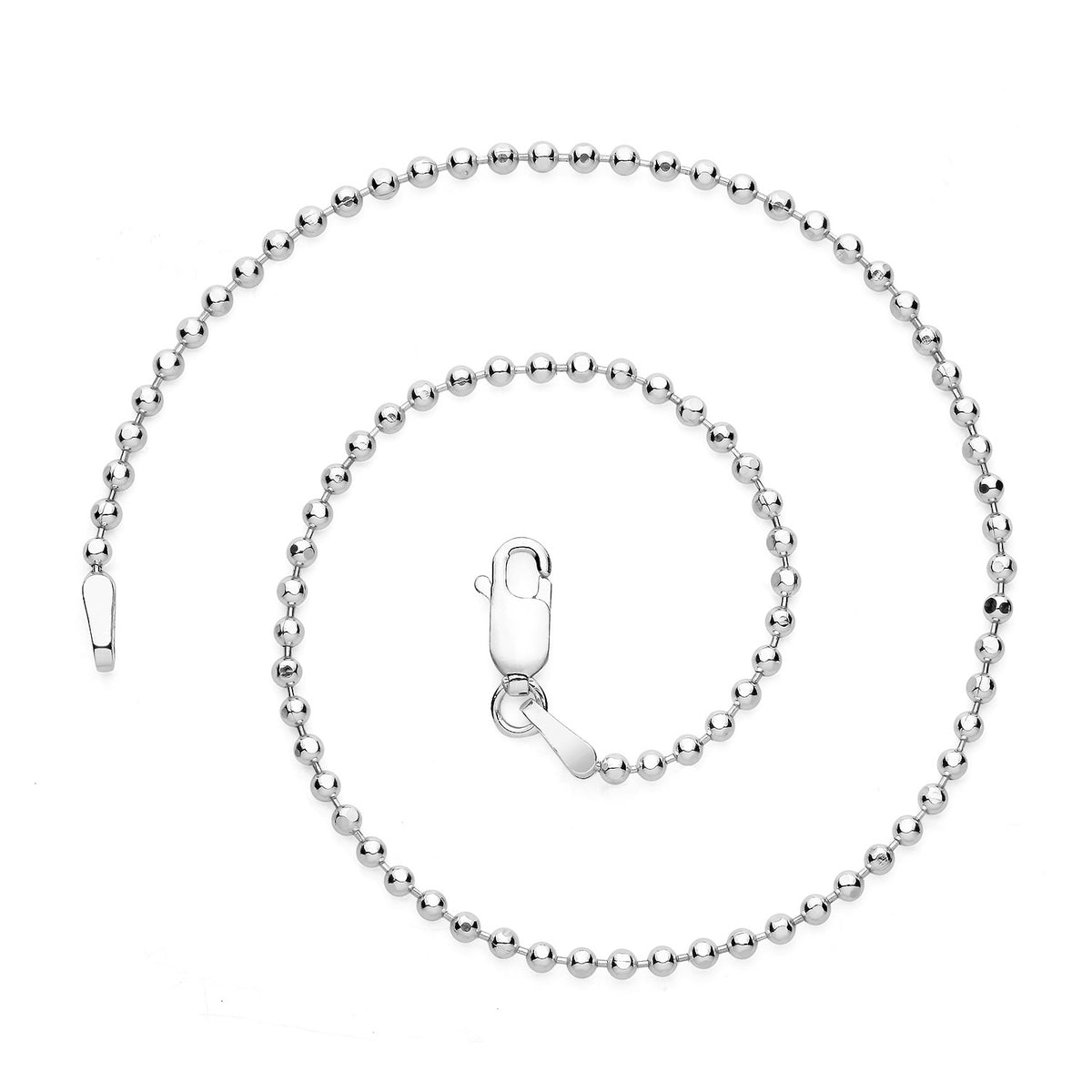 STERLING SILVER BEADED CHAIN ANKLET