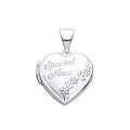STERLING SILVER SPECIAL MUM HEART LOCKET PENDANT