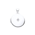 STERLING SILVER NATURAL DIAMOND ROUND LOCKET PENDANT