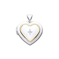 STERLING SILVER NATURAL DIAMOND HEART LOCKET PENDANT