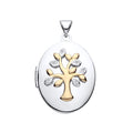 STERLING SILVER NATURAL DIAMOND TREE OF LIFE LOCKET PENDANT