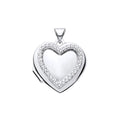 STERLING SILVER CUBIC ZIRCONIA HEART PHOTO LOCKET
