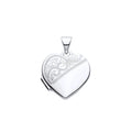 STERLING SILVER HALF PATTERNED HEART LOCKET PENDANT