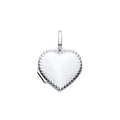 STERLING SILVER BEADED EDGE HEART LOCKET PENDANT