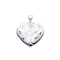 STERLING SILVER NATURAL DIAMOND TREE OF LIFE HEART LOCKET PENDANT