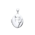 STERLING SILVER FAIRY OVAL LOCKET PENDANT