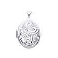 STERLING SILVER OVAL PATTERNED OVAL LOCKET