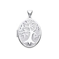 STERLING SILVER TREE OF LIFE OVAL LOCKET PENDANT