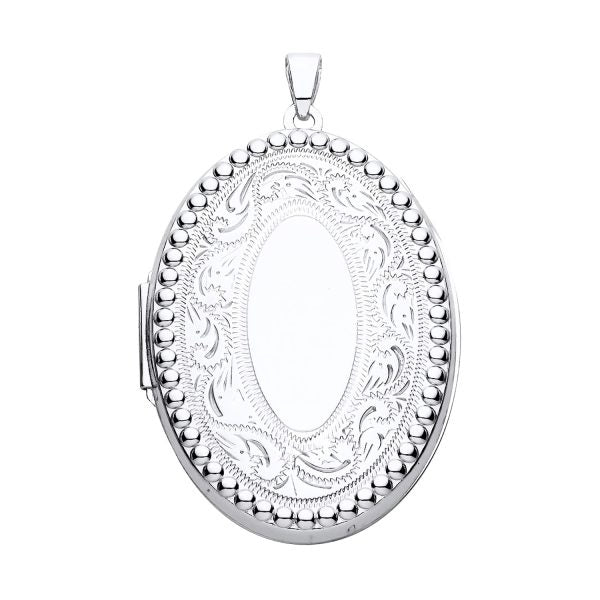 STERLING SILVER VINTAGE STYLE OVAL LOCKET PENDANT