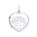 STERLING SILVER TREE OF LIFE HEART SHAPED LOCKET