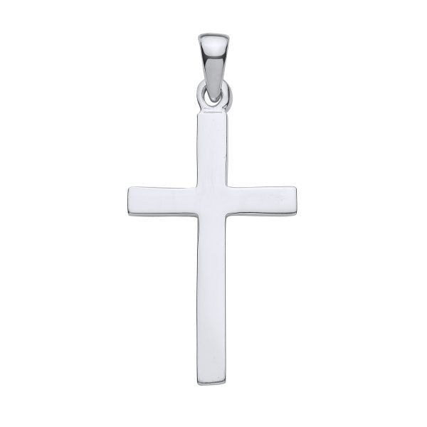 STERLING SILVER LARGE HEAVY PLAIN CROSS PENDANT
