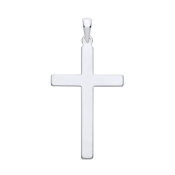 STERLING SILVER 48MM PLAIN CROSS PENDANT