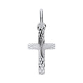 STERLING SILVER DIAMOND CUT CROSS PENDANT