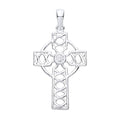 STERLING SILVER CUBIC ZIRCONIA CELTIC CROSS PENDANT