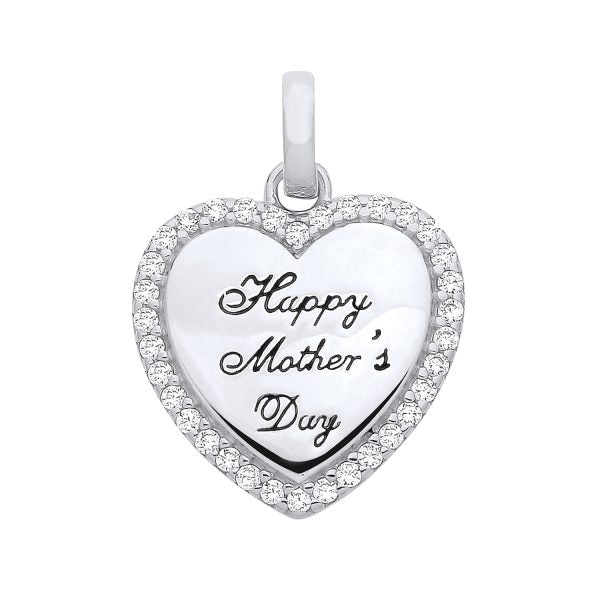 STERLING SILVER MOTHERS DAY CZ PENDANT