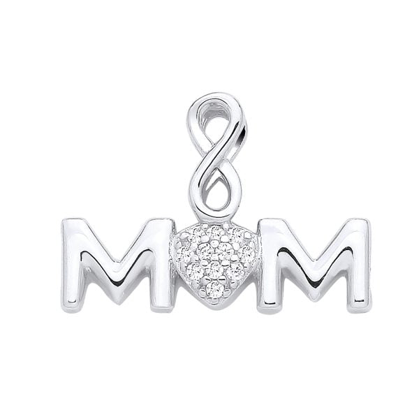 STERLING SILVER CZ MUM INFINITY PENDANT