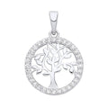 STERLING SILVER CZ TREE OF LIFE PENDANT