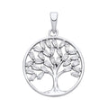 STERLING SILVER BAGUETTE CUT CZ TREE OF LIFE PENDANT