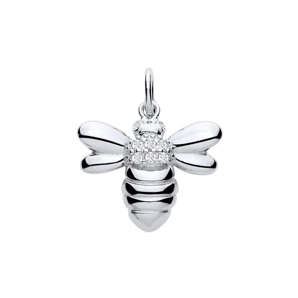 STERLING SILVER CZ BUMBLE BEE PENDANT