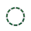 STERLING SILVER SIMULATED EMERALD & CZ CIRCLE PENDANT