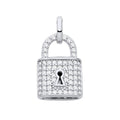 STERLING SILVER CZ PADLOCK PENDANT