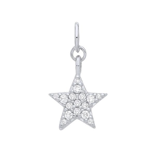 STERLING SILVER CZ STAR PENDANT