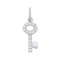 STERLING SILVER CZ KEY PENDANT