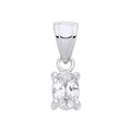 STERLING SILVER CZ OVAL SOLITAIRE PENDANT