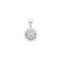 STERLING SILVER NATURAL DIAMOND CLUSTER PENDANT
