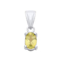 STERLING SILVER 6MM X 4MM NATURAL PERIDOT OVAL PENDANT
