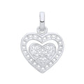 STERLING SILVER NATURAL DIAMOND HEART PENDANT