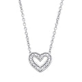 STERLING SILVER NATURAL DIAMOND LOVE HEART NECKLACE