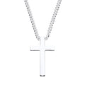 STERLING SILVER HEAVY WEIGHT CROSS PENDANT & 24 INCH CHAIN