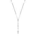 STERLING SILVER 28 INCH ROSARY BEADS NECKLACE