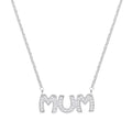 STERLING SILVER CZ MUM NECKLACE