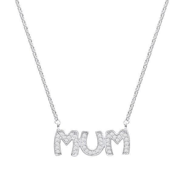 STERLING SILVER CZ MUM NECKLACE