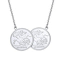 STERLING SILVER FULL SOVEREIGN DOUBLE COIN NECKLACE
