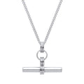 STERLING SILVER 18 INCH CURB T BAR NECKLACE