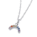 STERLING SILVER RAINBOW CZ NECKLACE