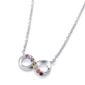 STERLING SILVER RAINBOW CZ INFINITY NECKLACE
