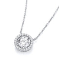 STERLING SILVER CZ HALO NECKLACE – 16 2 INCH EXTENDER