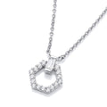 STERLING SILVER CZ HEXAGON NECKLACE