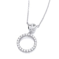 STERLING SILVER CZ KNOT INFINITY CIRCLE NECKLACE