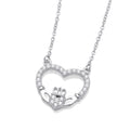 STERLING SILVER CZ CLADDAGH NECKLACE – 16   2 INCH EXTENDER
