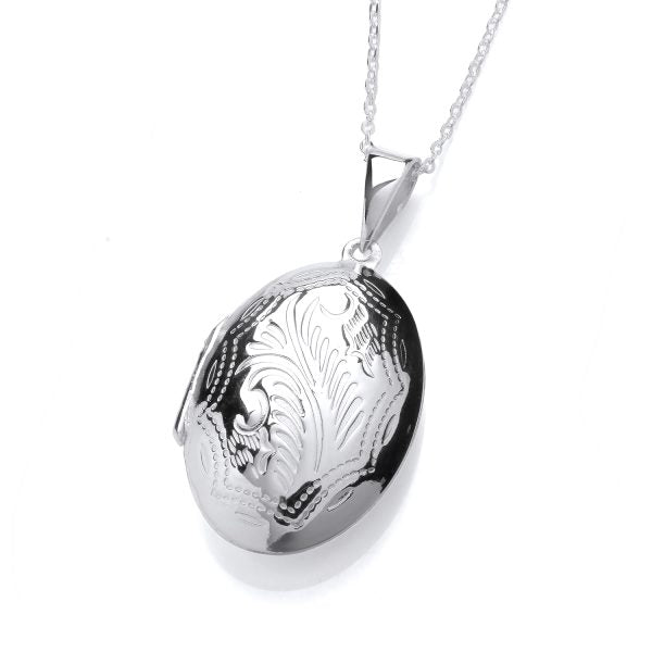 STERLING SILVER OVAL PHOTO LOCKET NECKLACE – 16   2 INCH