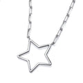 STERLING SILVER PAPERCLIP CHAIN STAR NECKLACE