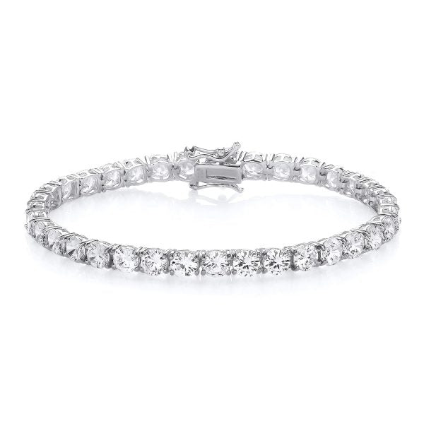 STERLING SILVER 5MM ROUND CZ TENNIS BRACELET – 7.5 INCH